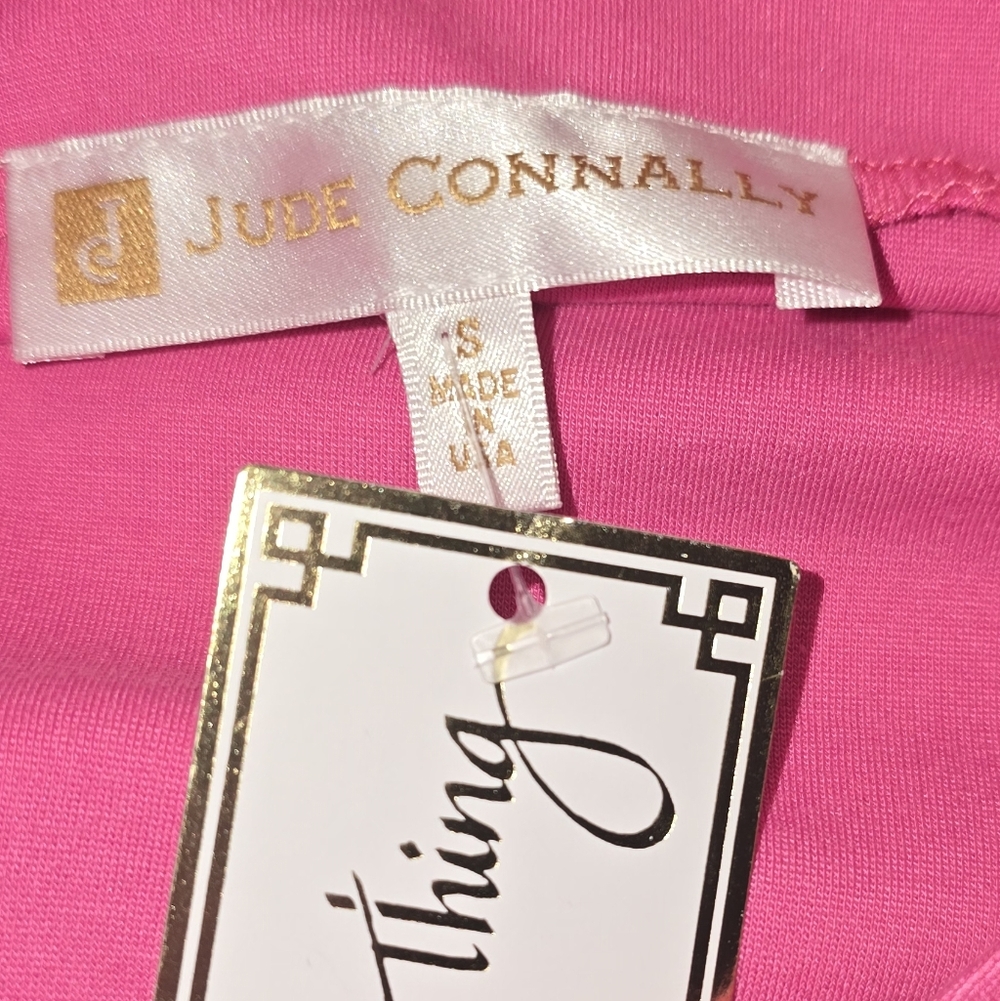 Jude Connally Bright Pink Short Sleeve Mock Neck Tee - Picture 3 of 4